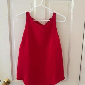 Amanda Uprichard Red Silk Ladder-Back Top